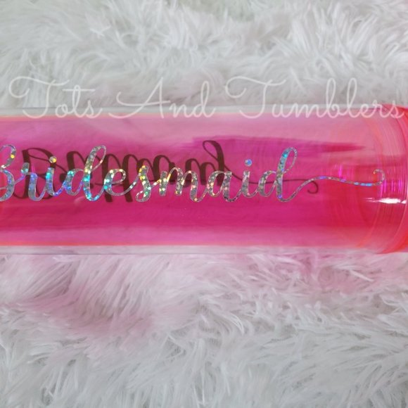 Custom Bridal Party 16 oz Arcylic Tumblers - Picture 7 of 8